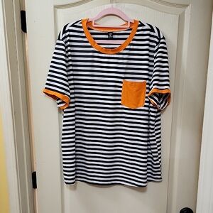 SHEIN CURVE STRIPED SHIRT with FRONT POCKET
